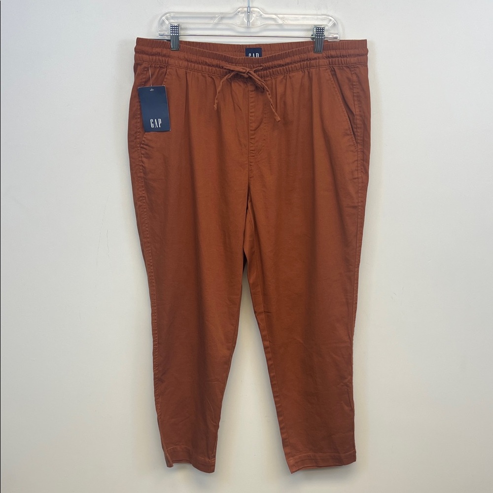 GAP Ginger Bread Relaxed Fit Pull on Trousers Elastic Waist tie front Size L